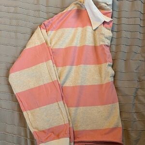 Aerie Pink and Cream Striped Long Sleeve Top